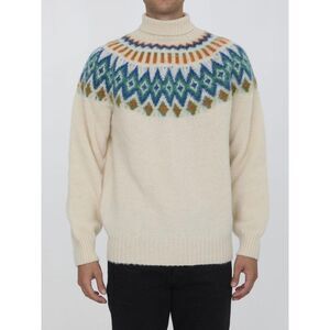 HOWLIN Men's Fair Isle Turtleneck Sweater Men Beige Sweaters & Cardigans